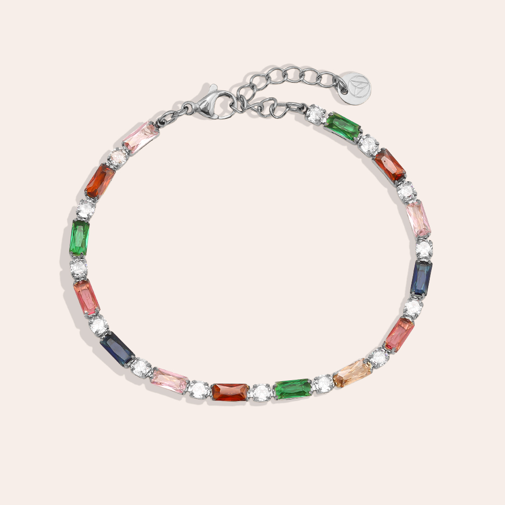 15cm Multi Color Diamond Edelstahl Armkette      