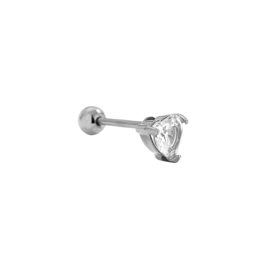 5mm Mini Diamond Heart Edelstahl Piercing       