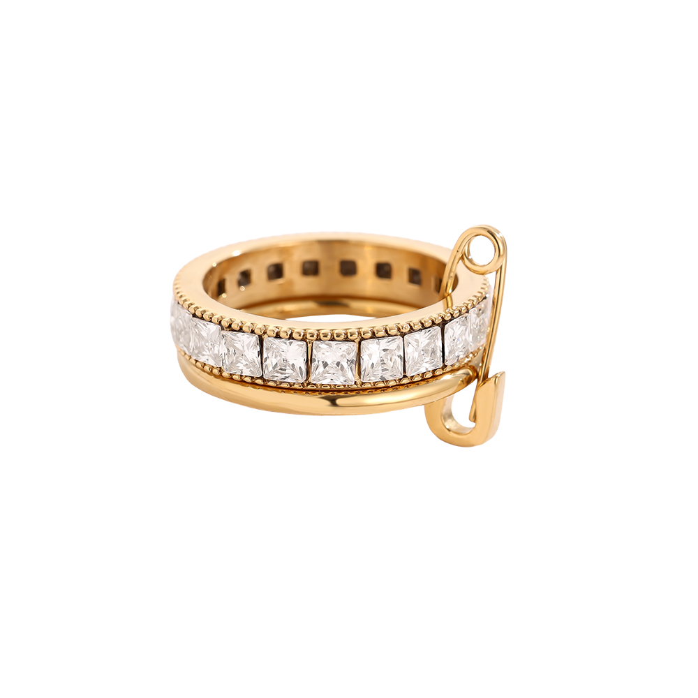 Cube Diamond Ring Set With Pin Edelstahl Ring     