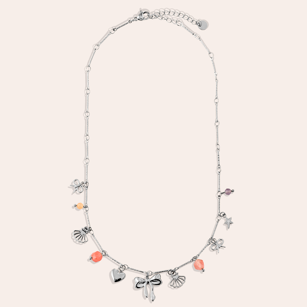 39cm Many Sweet Charms Edelstahl Halskette  