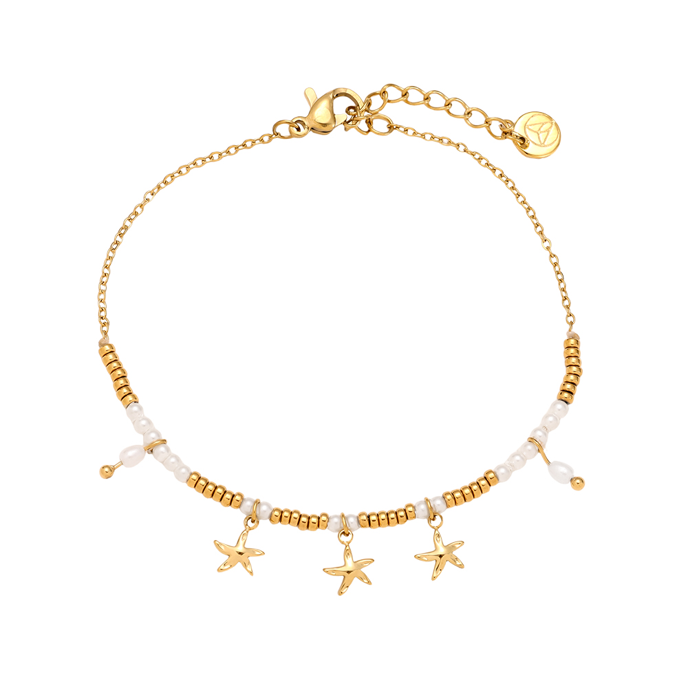 17cm Pearl Star Edelstahl Armkette