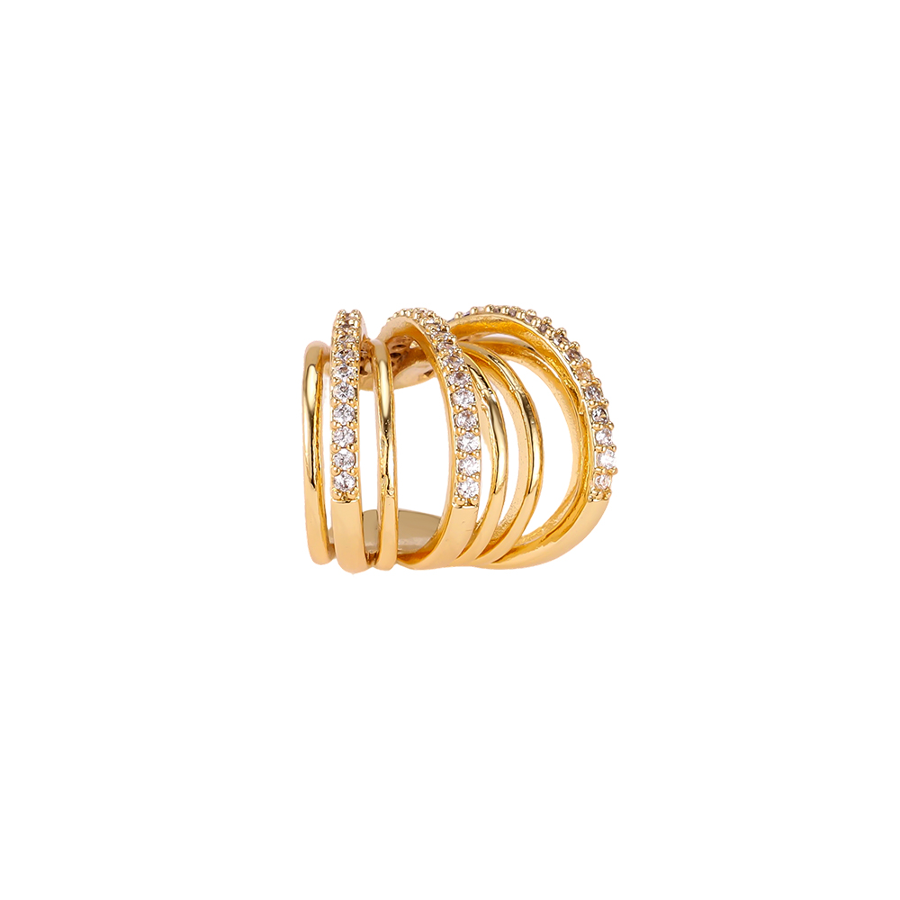 Vergoldete Ear-cuffs 15mm Zirkonia Mini-Diamanten