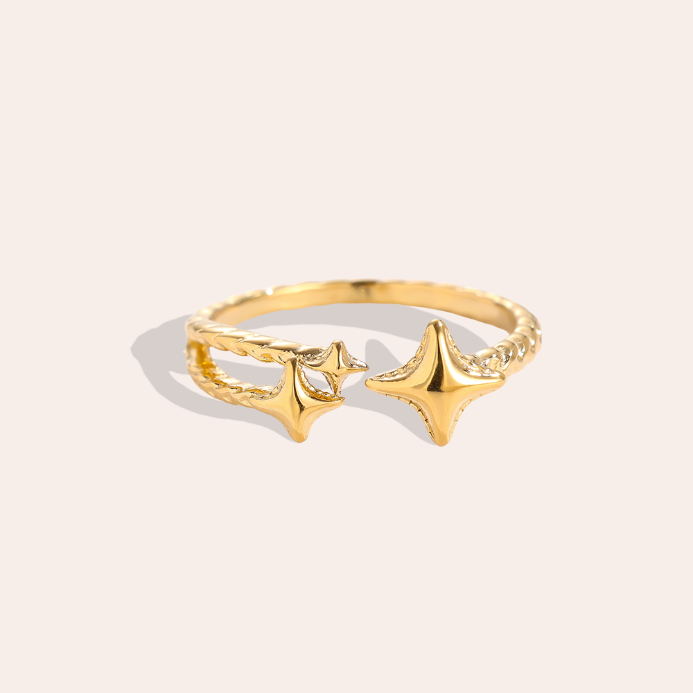 Falling Star Edelstahl Ring   