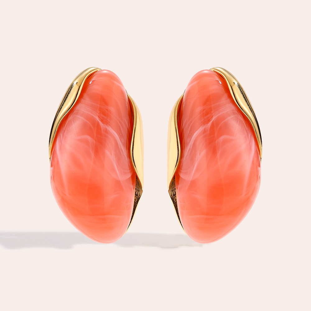 35mm Nice Resin Edelstahl Ohrringe   