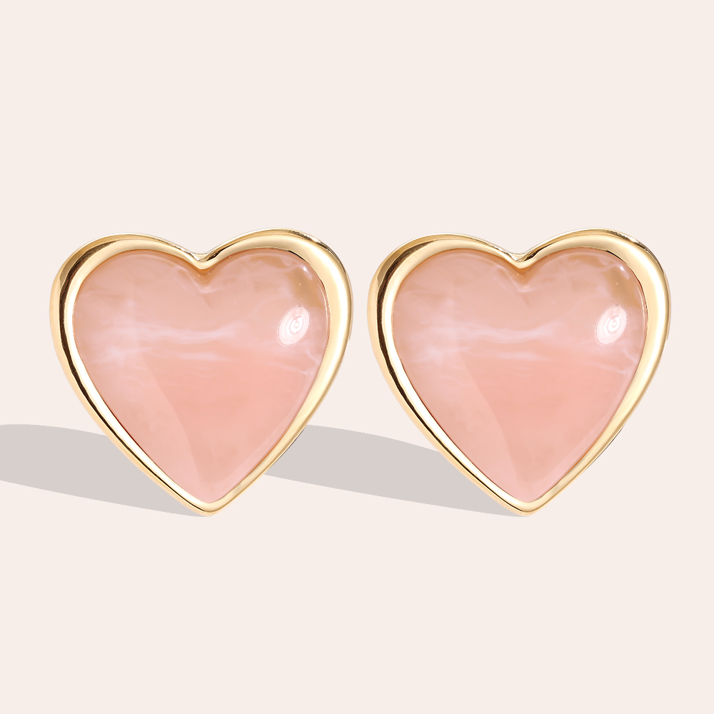 35mm Big Size Heart Edelstahl Ohrringe           