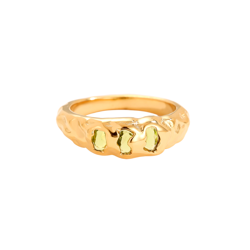 Three Diamonds Edelstahl Ring        