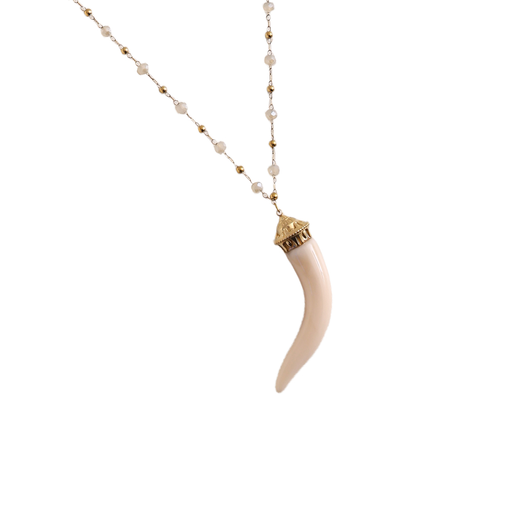 80cm Acryl Chili Form Edelstahl Halskette     