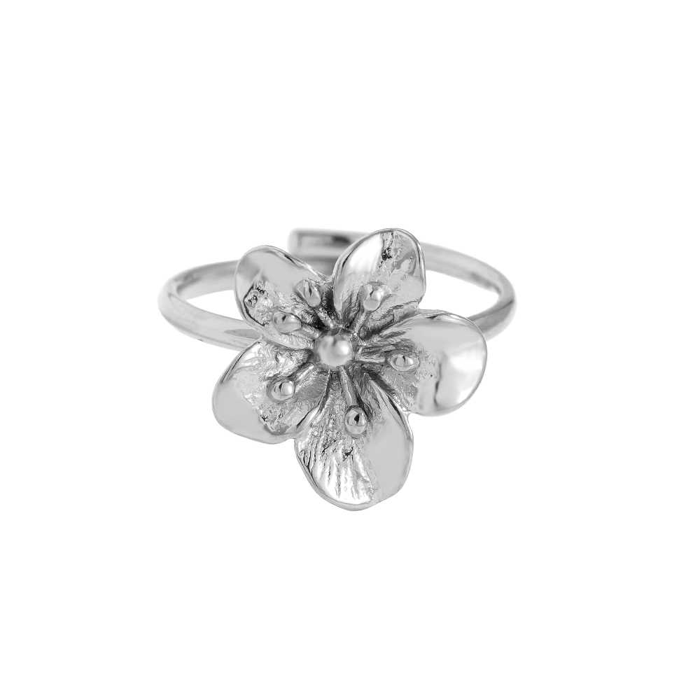 Nice Flower Edelstahl Ring