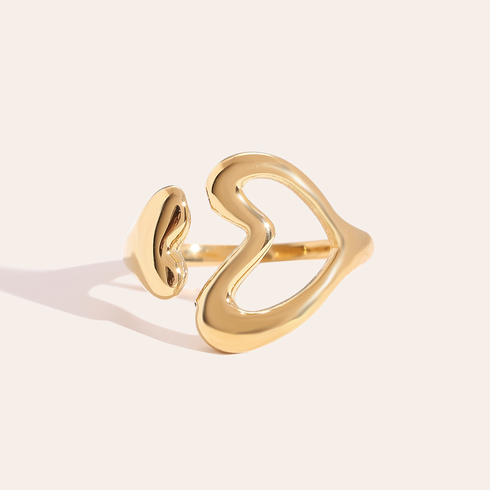 Hearts Hug Edelstahl Ring    