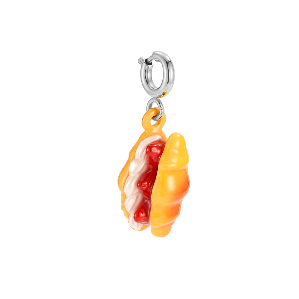 25mm Hotdog mit Federverschluss Edelstahl Pendant  