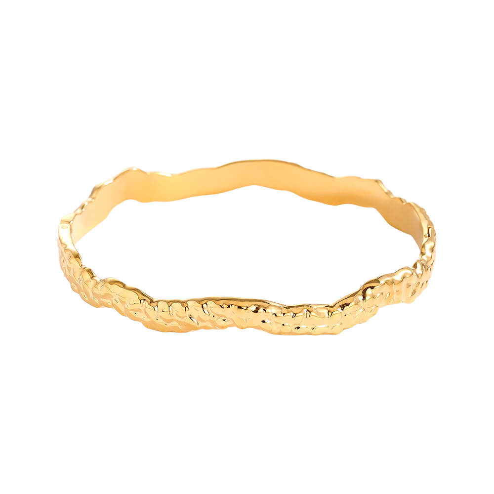 6.5cm Diameter Different Wave Edelstahl Armreif      