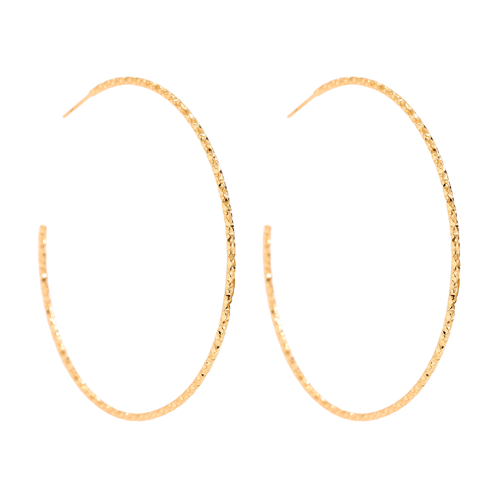 60mm Gedrehte Edelstahl Ohrringe 