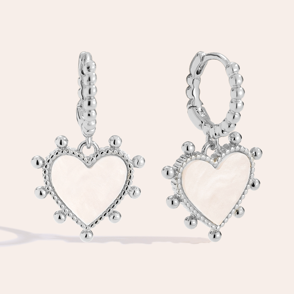 25mm Shell Heart Vergoldete Ohrringe      