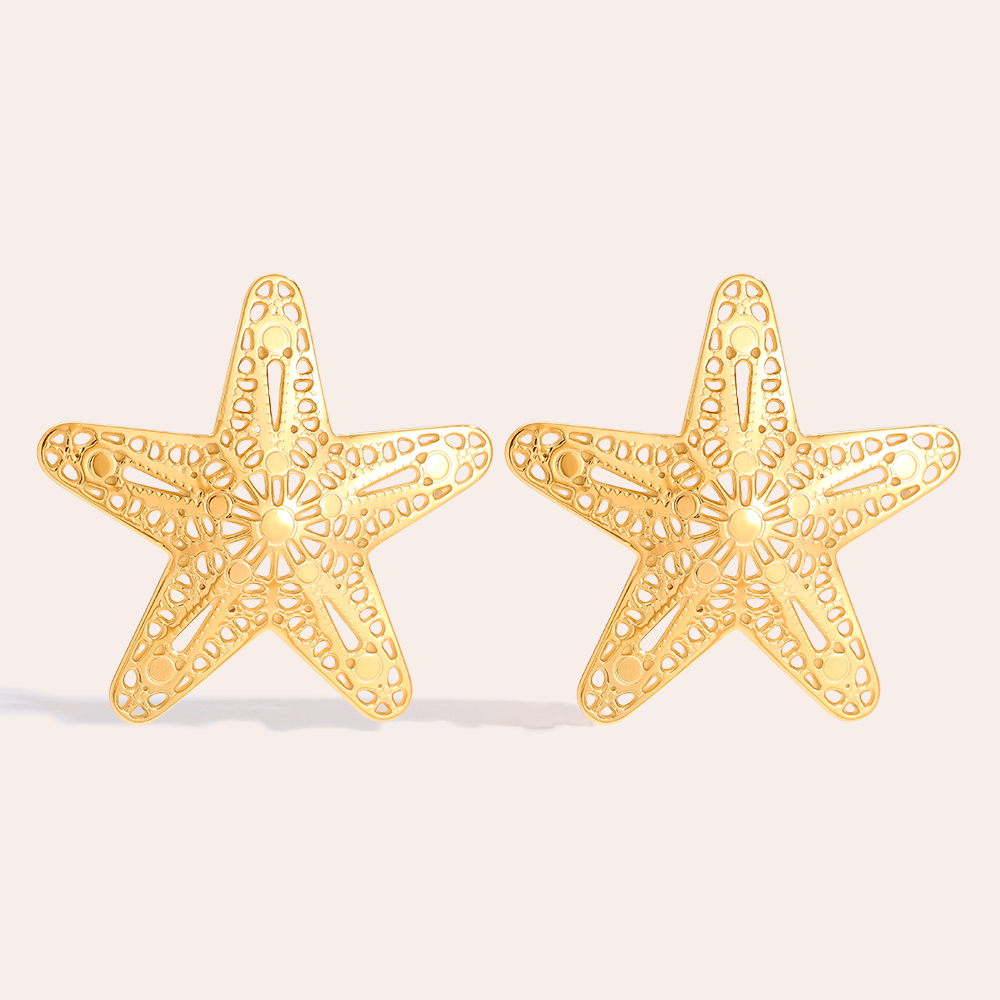 45mm Nice Sea Star Edelstahl Ohrringe  