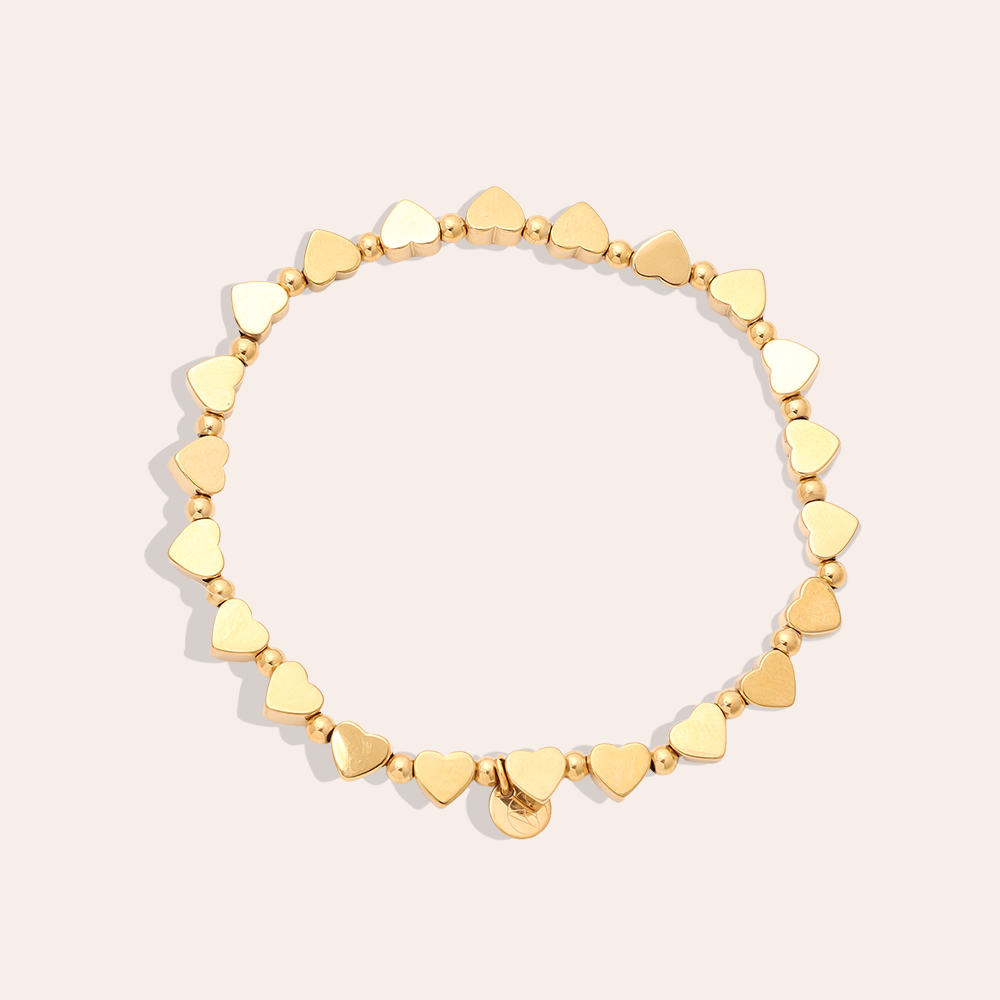 Elastic Heart Chain Edelstahl Armkette     