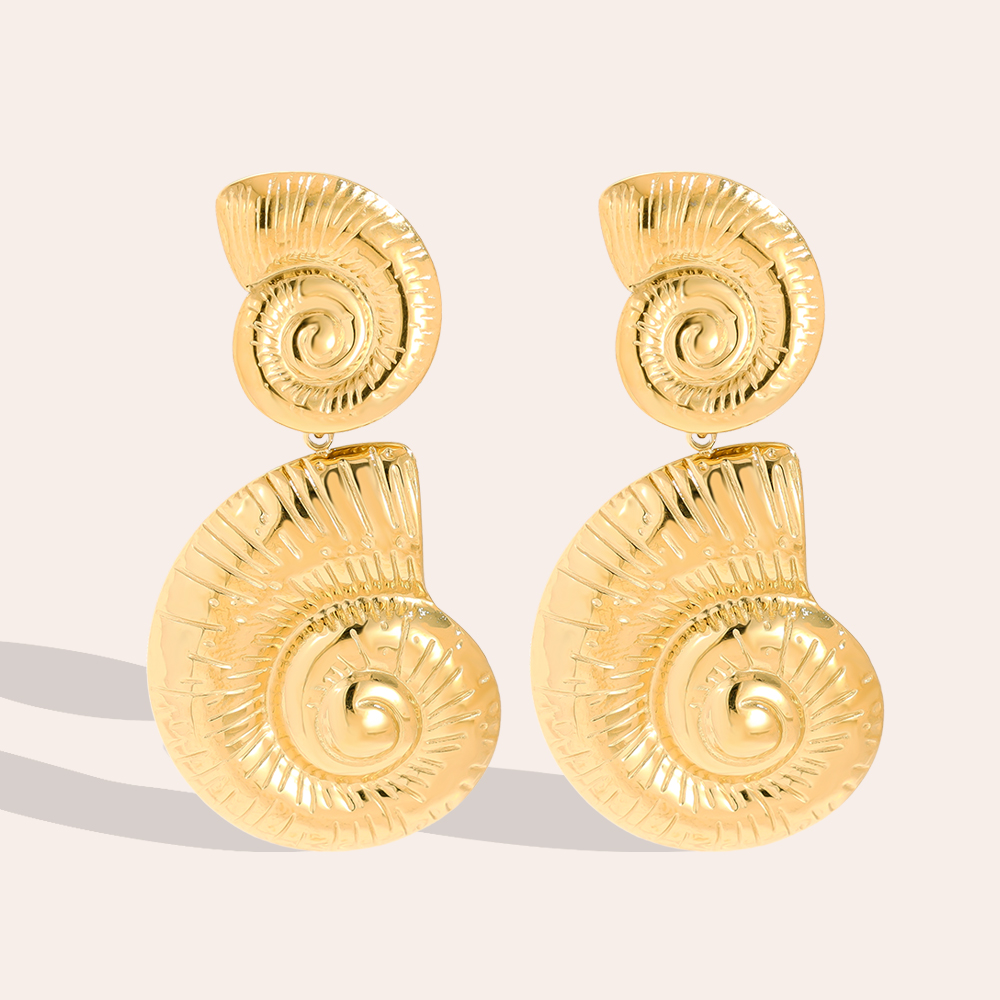 23*44mm Nice Conch Edelstahl Ohrringe