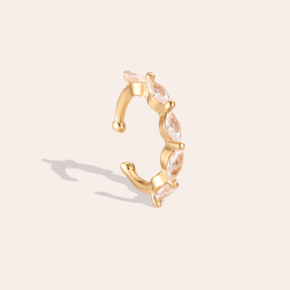 Vergoldete Ear-cuffs 16mm Zirkonia Punkte