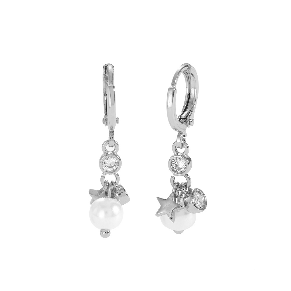 Vergoldete Ohrringe Diamond Pearl And Star