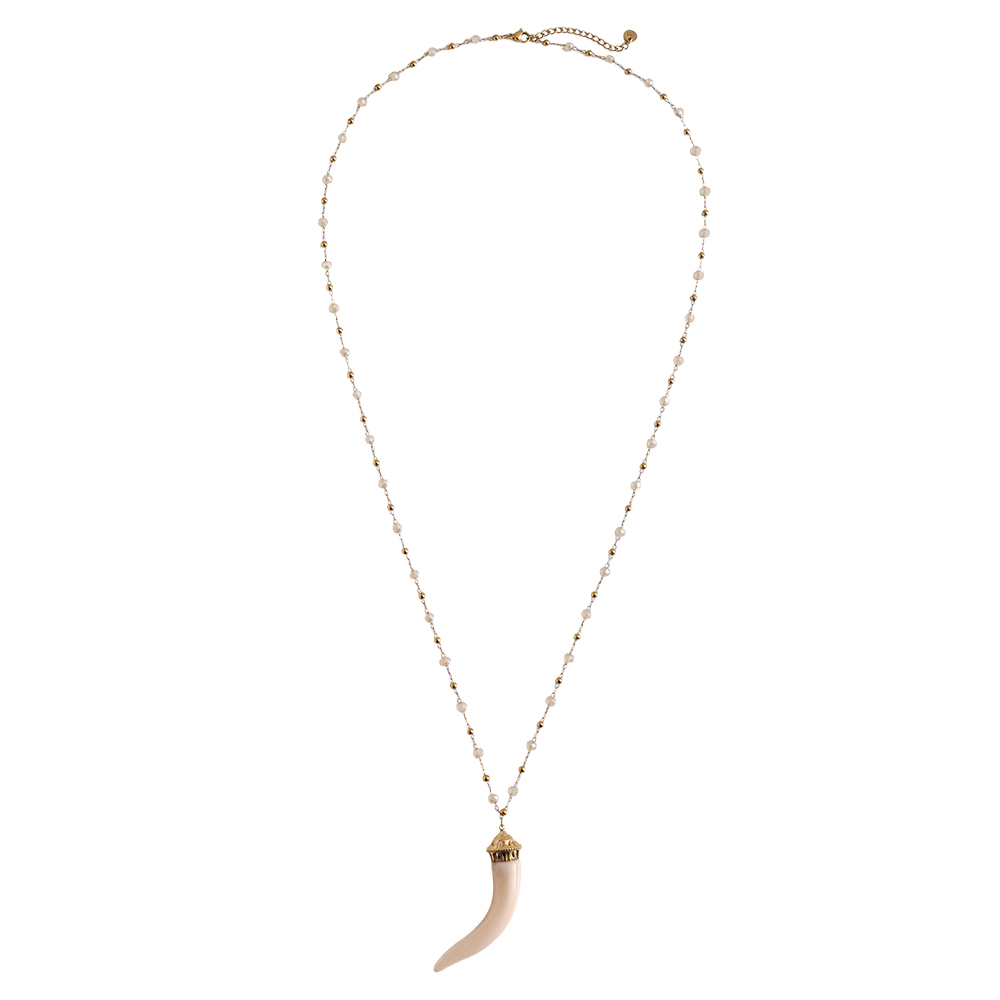 80cm Acryl Chili Form Edelstahl Halskette     