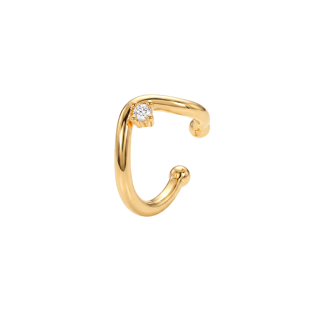 15mm Kleine Tropfen Zirkonia Vergoldete Ear-cuffs