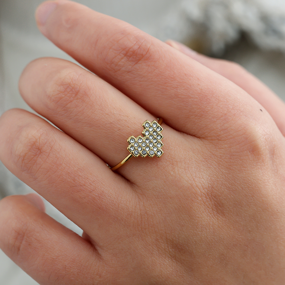 Glory Heart Diamond Edelstahl Ring