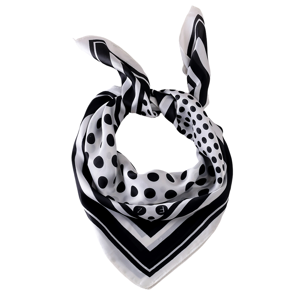 68*68cm Schwarz Weißer Punktemuster Schal