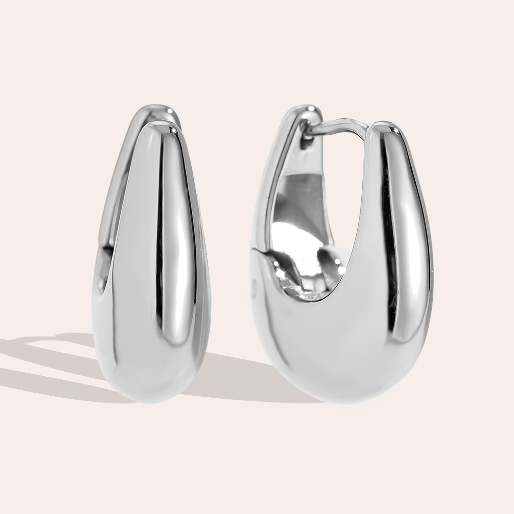 15mm Drop Hoop Edelstahl Ohrringe       