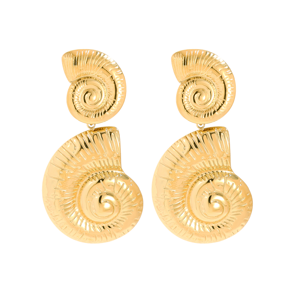 23*44mm Nice Conch Edelstahl Ohrringe