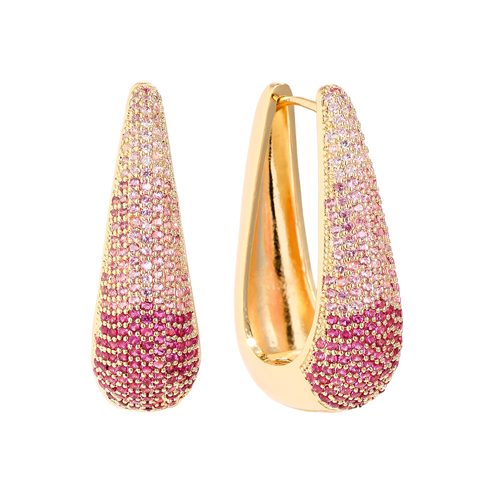 3.2cm Drop Diamond Vergoldete Ohrringe     