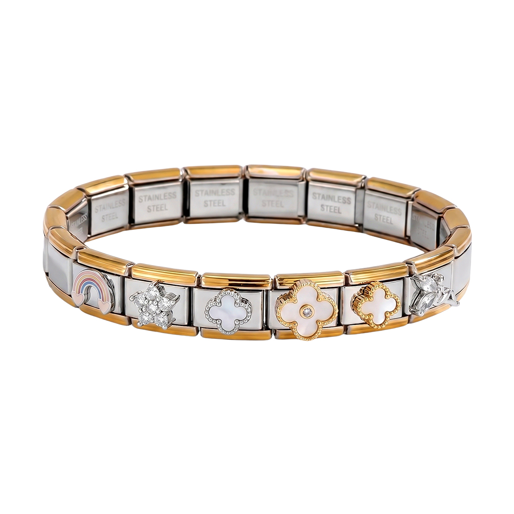 verstellbarer Modular Charms Edelstahl Armband    