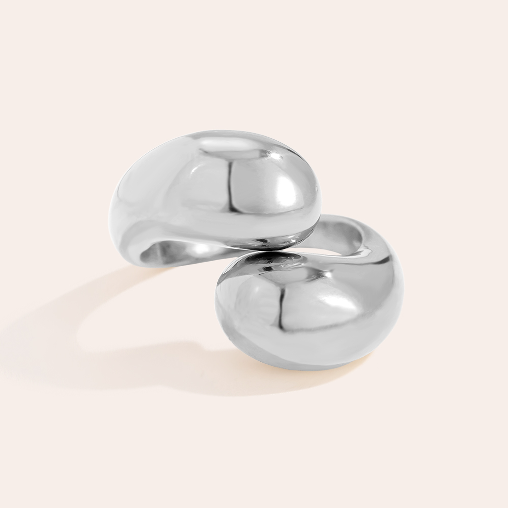 Two Drops Edelstahl Ring