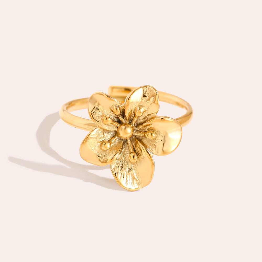 Nice Flower Edelstahl Ring