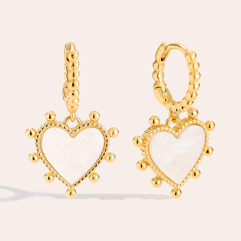 25mm Shell Heart Vergoldete Ohrringe      
