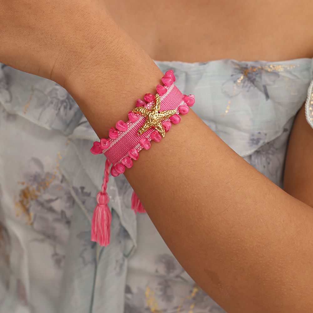 Seestern auf einem Polyesterbeutel Edelstahl Armband   