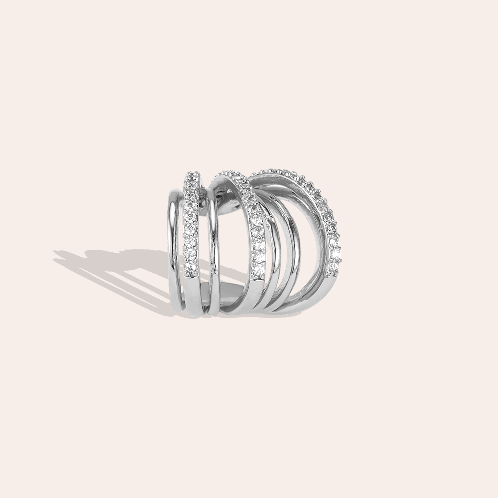 Vergoldete Ear-cuffs 15mm Zirkonia Mini-Diamanten