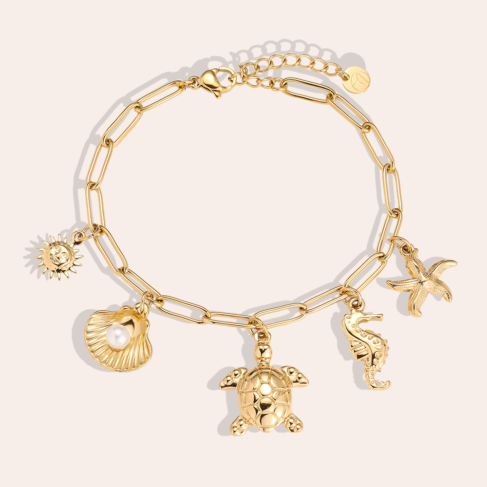 16cm Ocean Love Pearl stainless steel bracelet