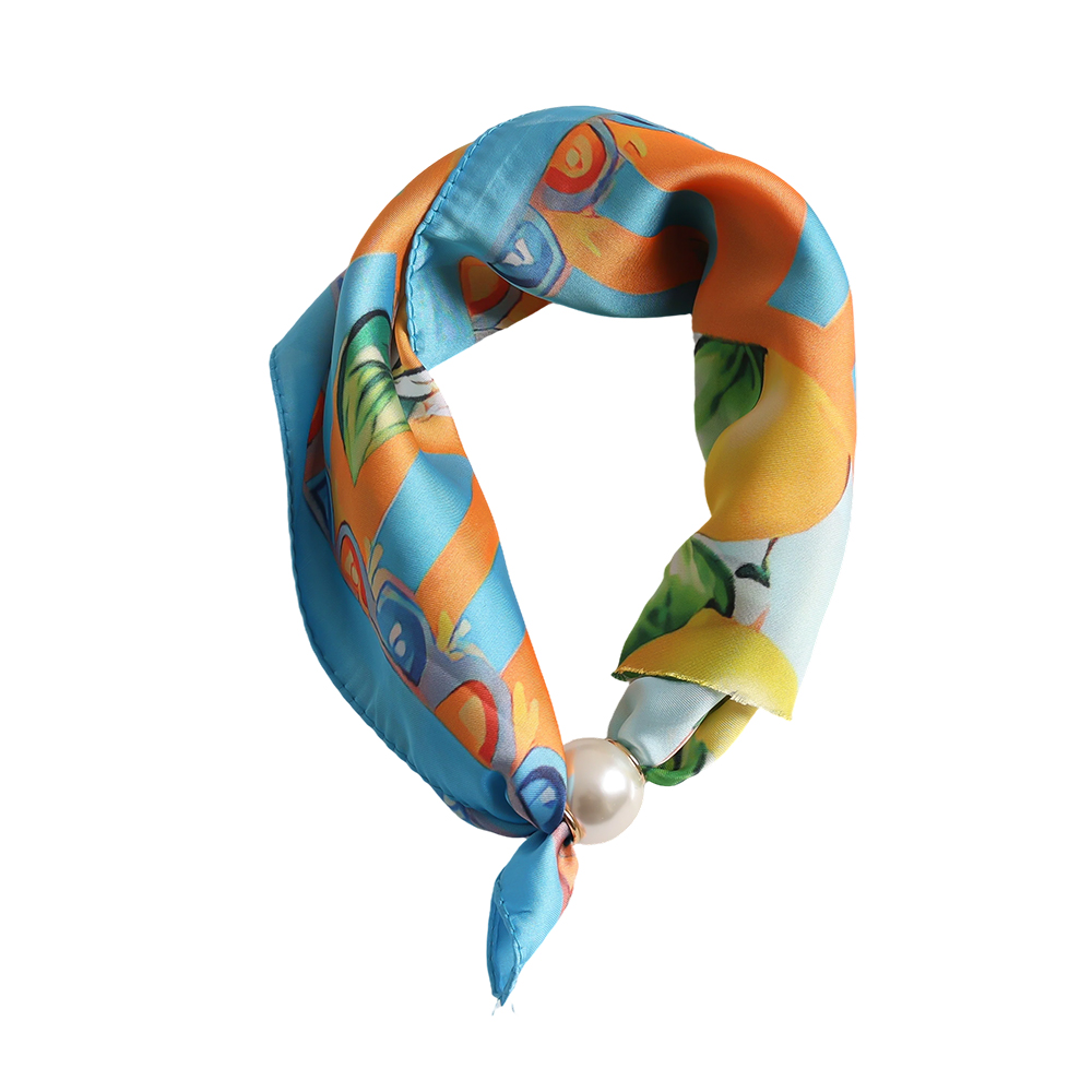 43cm Kariertes Blumenmuster Perlen Schal