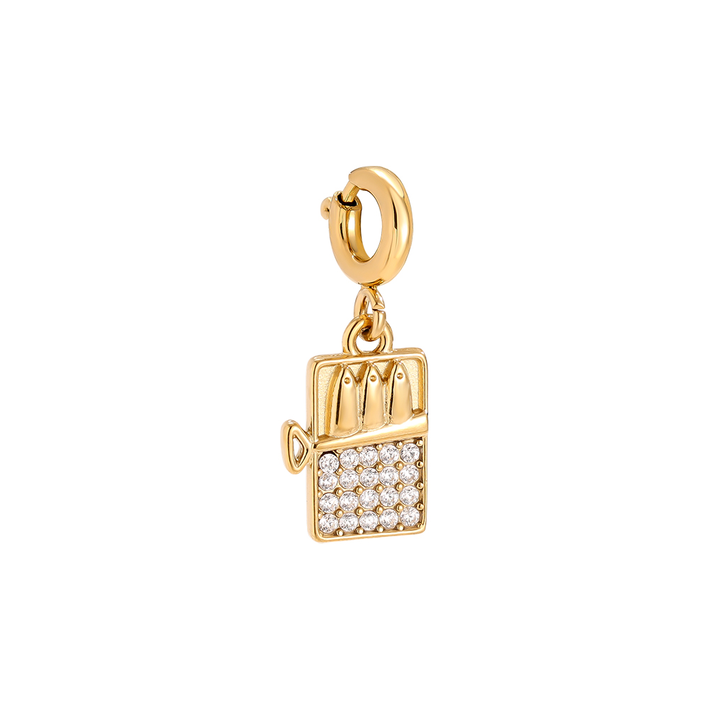 20mm Spring Clasp Diamond Box Edelstahl Pendant       