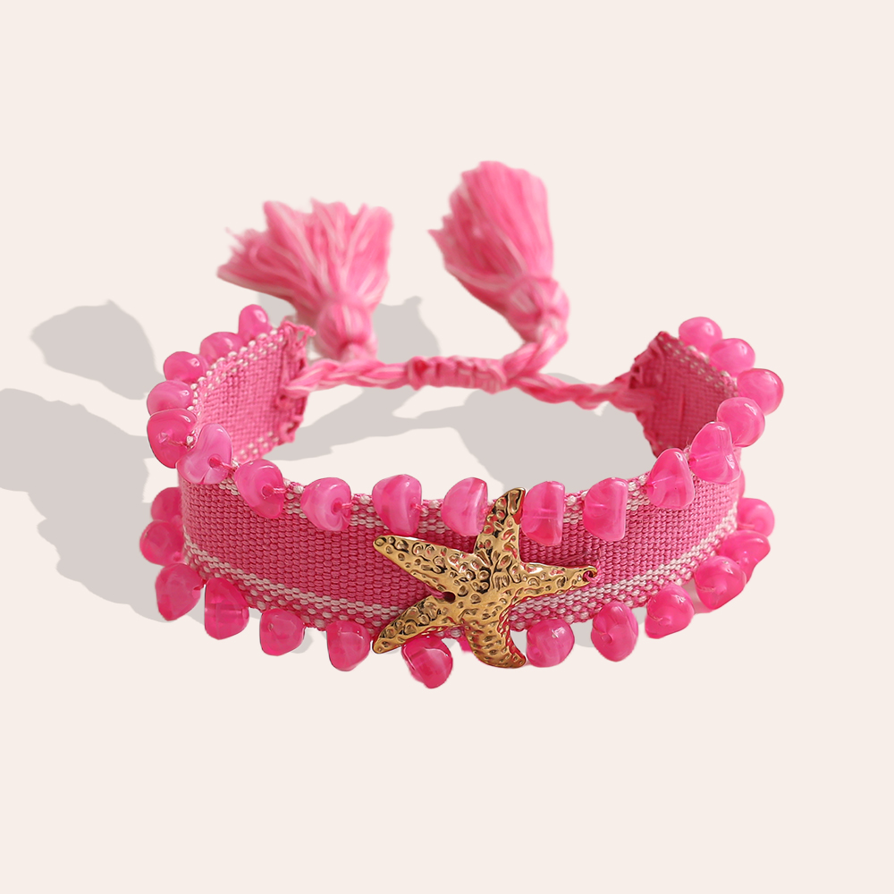 Seestern auf einem Polyesterbeutel Edelstahl Armband   