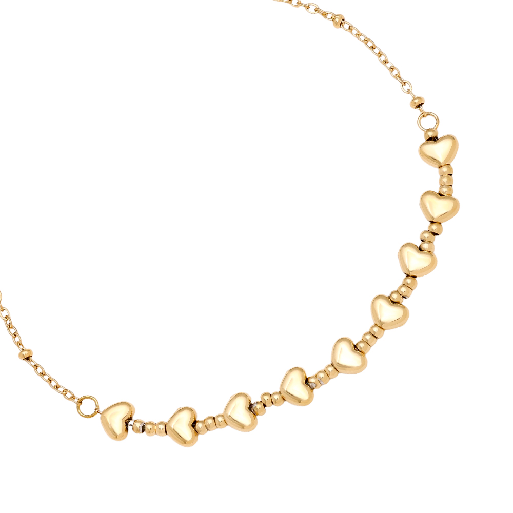 Edelstahl Armkette 17cm Heart Chain