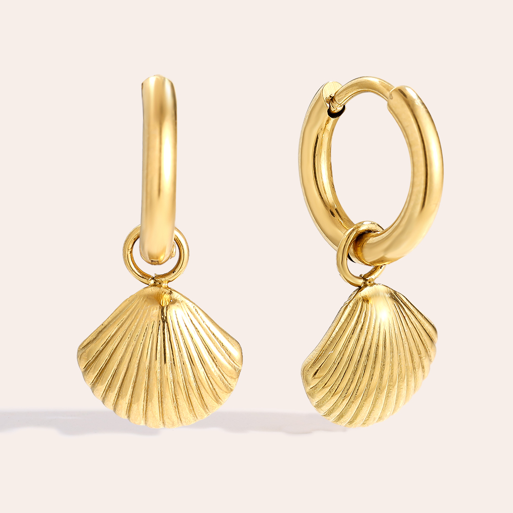 2cm Cute Shells stainless steel earrings
