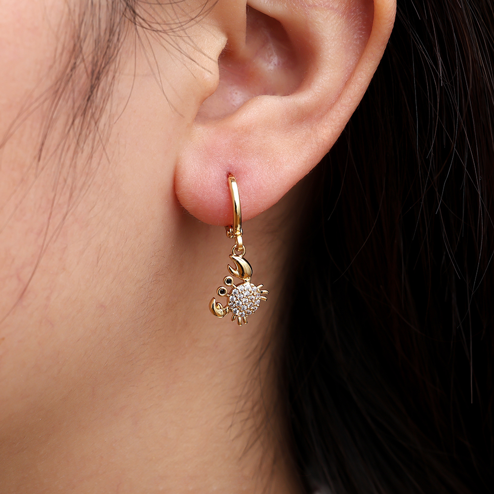 27mm Seecrabs Diamond Vergoldete Ohrringe