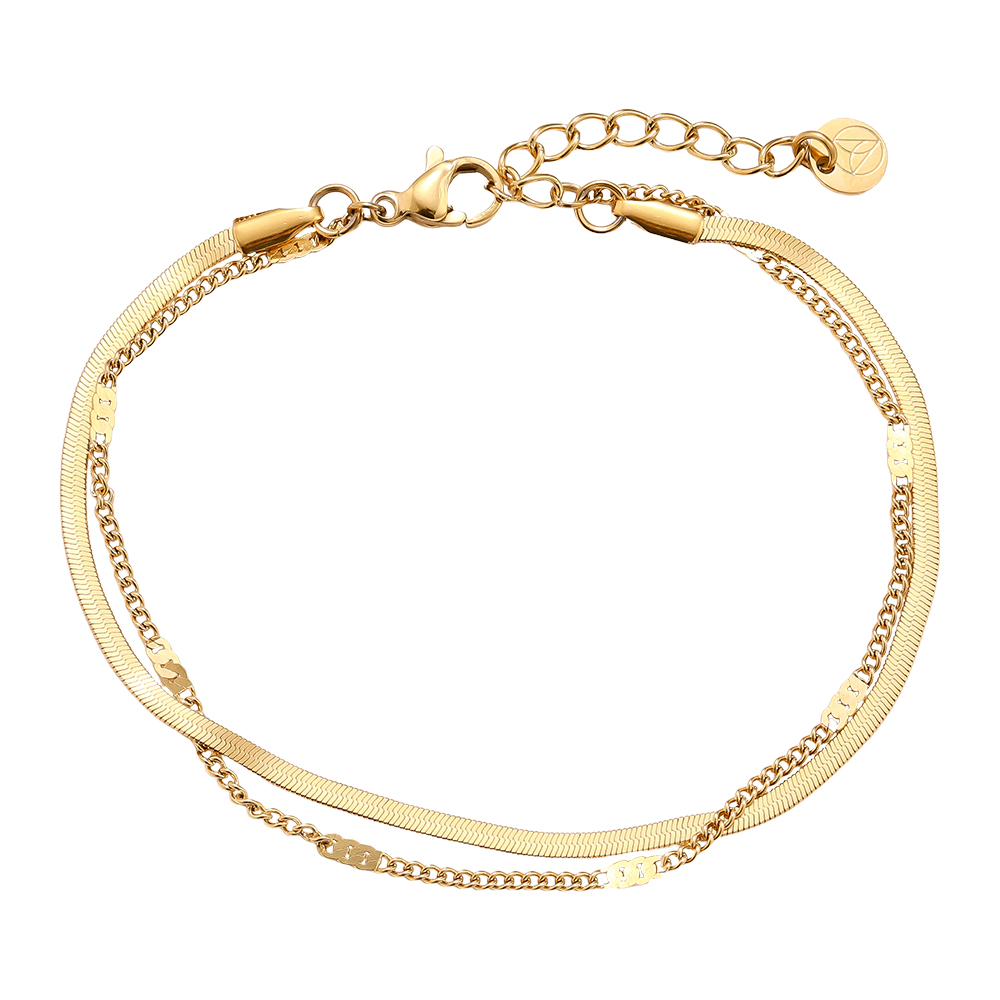 16cm Two Layer Casual Edelstahl Armkette      