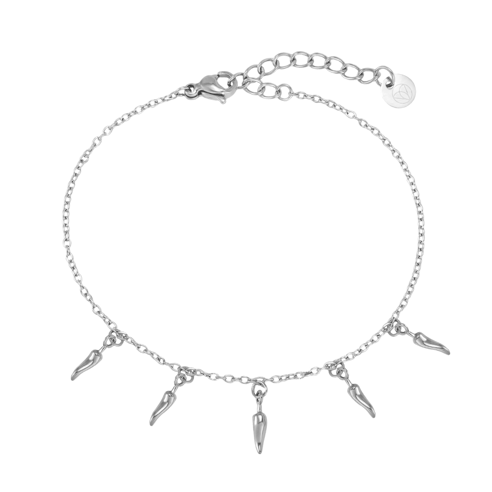 Edelstahl Armband 17cm viele kleine Chili 
