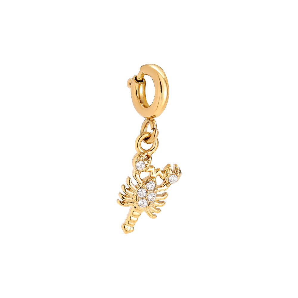 20mm Spring Clasp Diamond Scorpion Edelstahl Pendant       