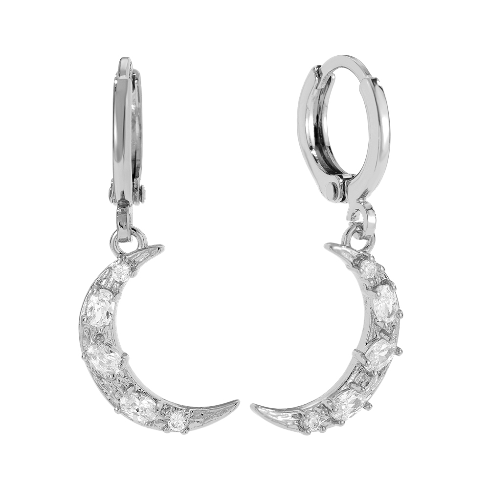 Vergoldete Ohrringe 3cm Diamond Moon