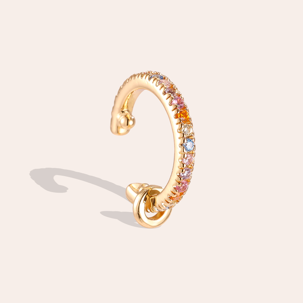 Vergoldete Ear-cuffs 15mm Zirkonia  Kleine Ring  