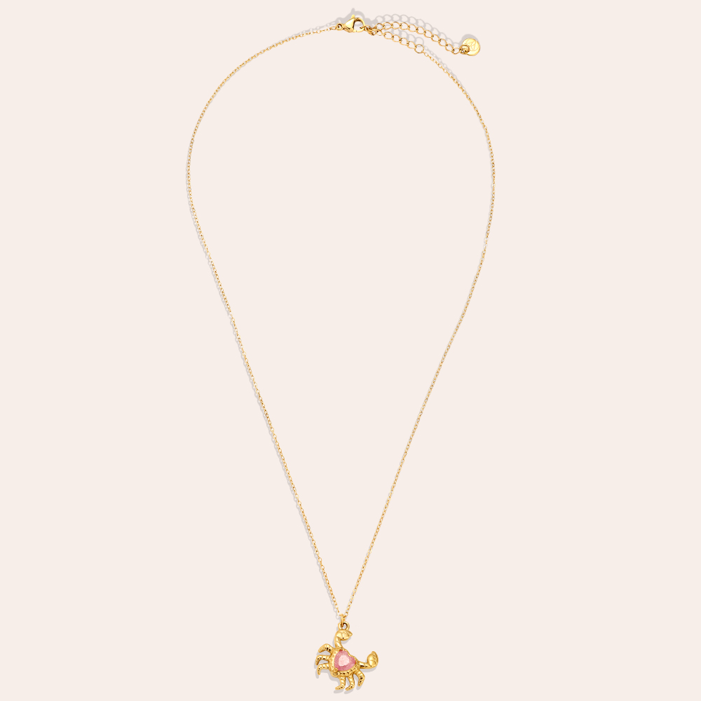 43cm Crab And Diamond Edelstahl Halskette     