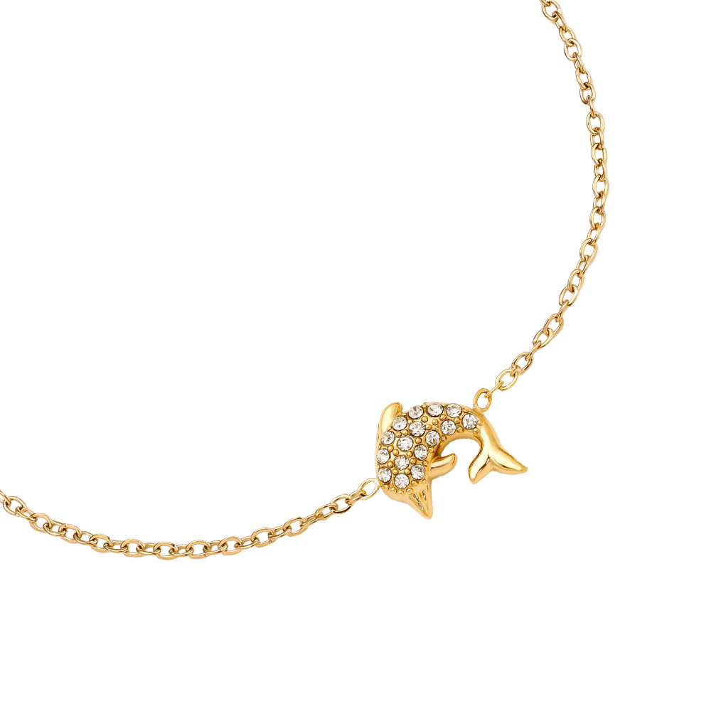 17cm Diamond Dolphin Edelstahl Armkette    