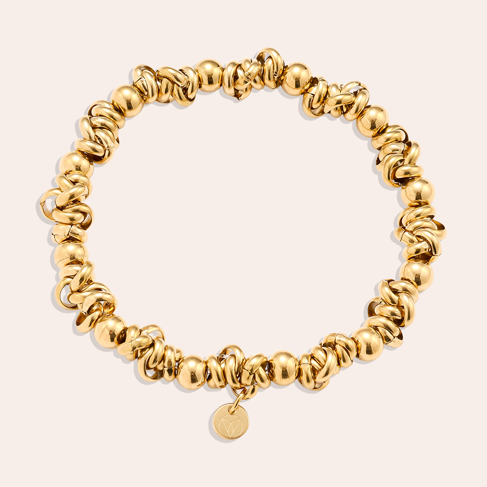 Elastic Rings And Beads Edelstahl Armkette    